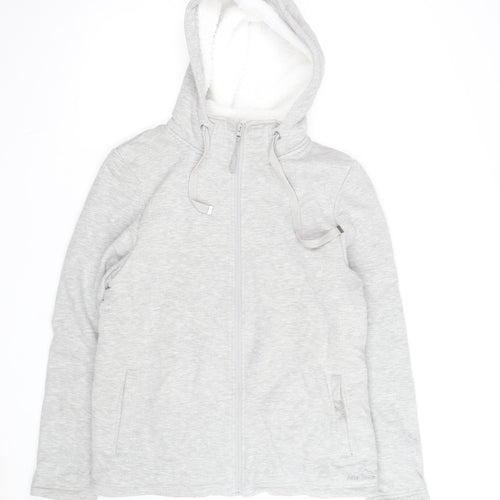 Peter Storm Womens Grey Full Zip Hoodie Size 14 Fleece Lined