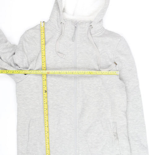 Peter Storm Womens Grey Full Zip Hoodie Size 14 Fleece Lined