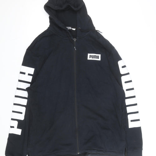 Puma Men's Black Full Zip Hooded Fleece Hoodie Size L