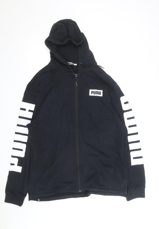 Puma Men's Black Full Zip Hooded Fleece Hoodie Size L