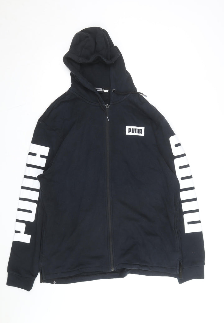 Puma Men's Black Full Zip Hooded Fleece Hoodie Size L