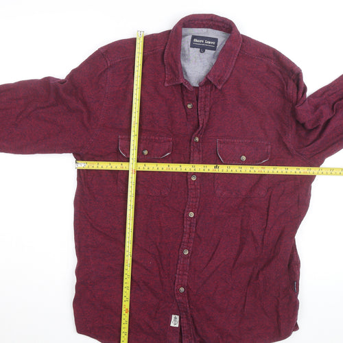 Shore Leave Men’s Red Cotton Flannel Button-Up Shirt L