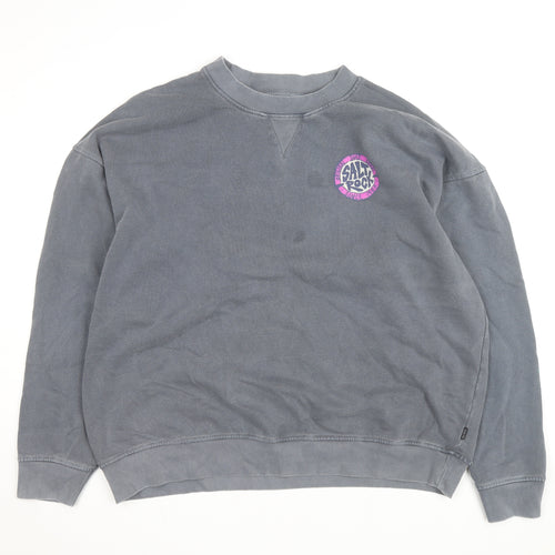 Saltrock Men's Grey L Pullover Fleece Sweatshirt Surf Logo