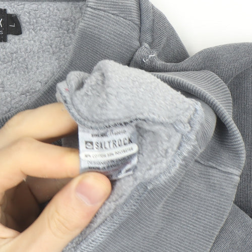 Saltrock Men's Grey L Pullover Fleece Sweatshirt Surf Logo