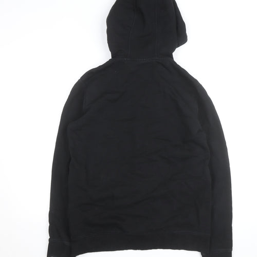 HUGO Men's Black Full Zip Hoodie Size M Cotton Logo Sweatshirt