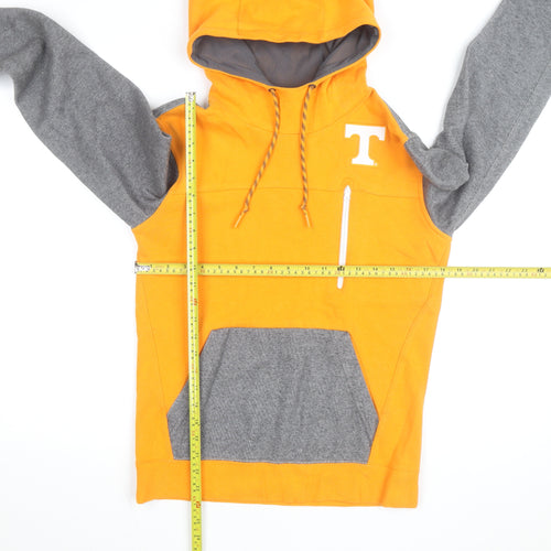 Nike Men’s Orange Grey Pullover Hoodie S Sports Lined Lightweight