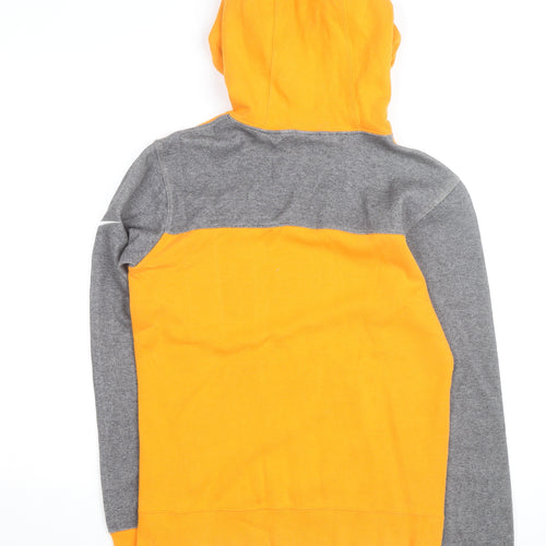 Nike Men’s Orange Grey Pullover Hoodie S Sports Lined Lightweight