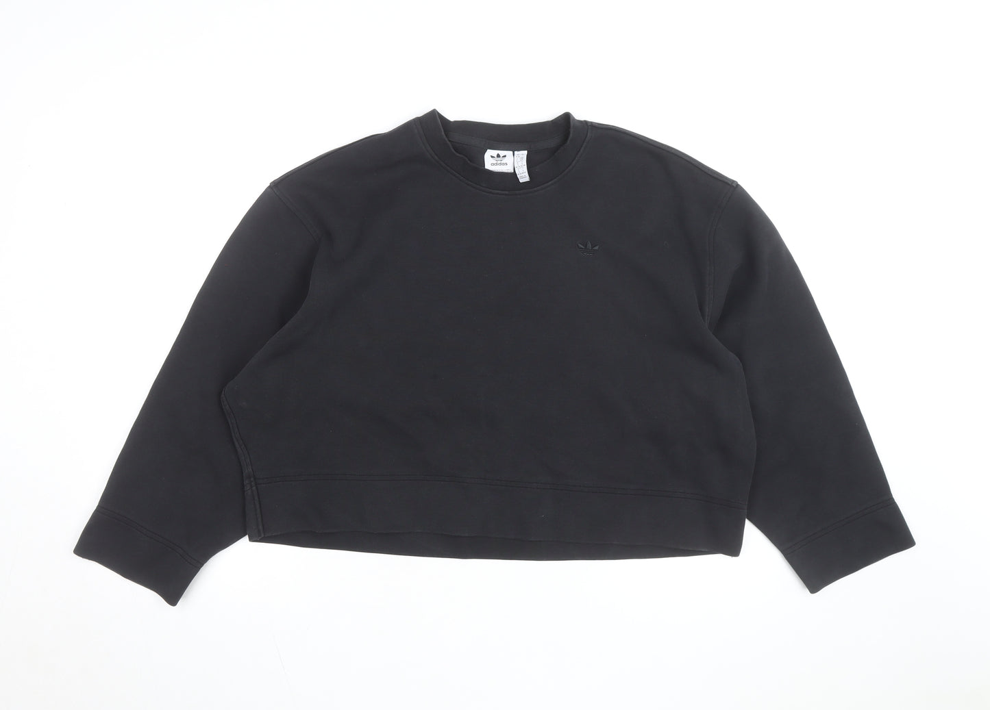 Adidas Women Black Crew Neck Pullover Sweatshirt Size S