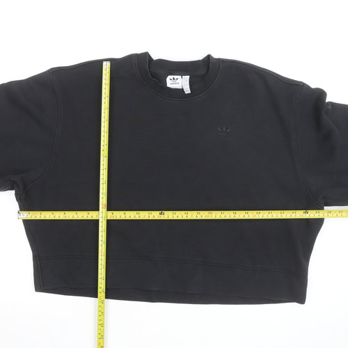 Adidas Women Black Crew Neck Pullover Sweatshirt Size S