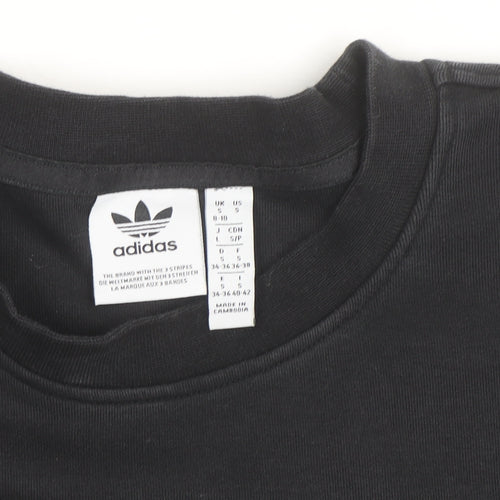 Adidas Women Black Crew Neck Pullover Sweatshirt Size S