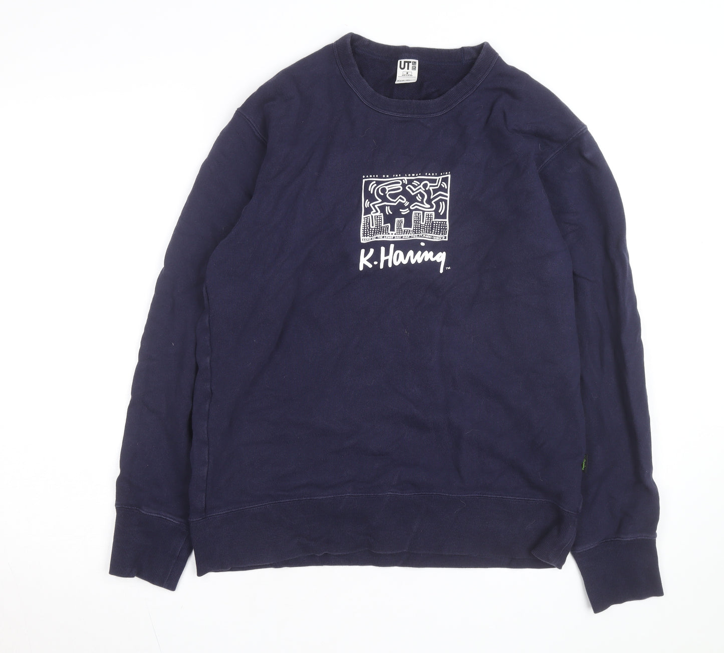 Uniqlo Keith Haring Men Blue Medium Pullover Sweatshirt