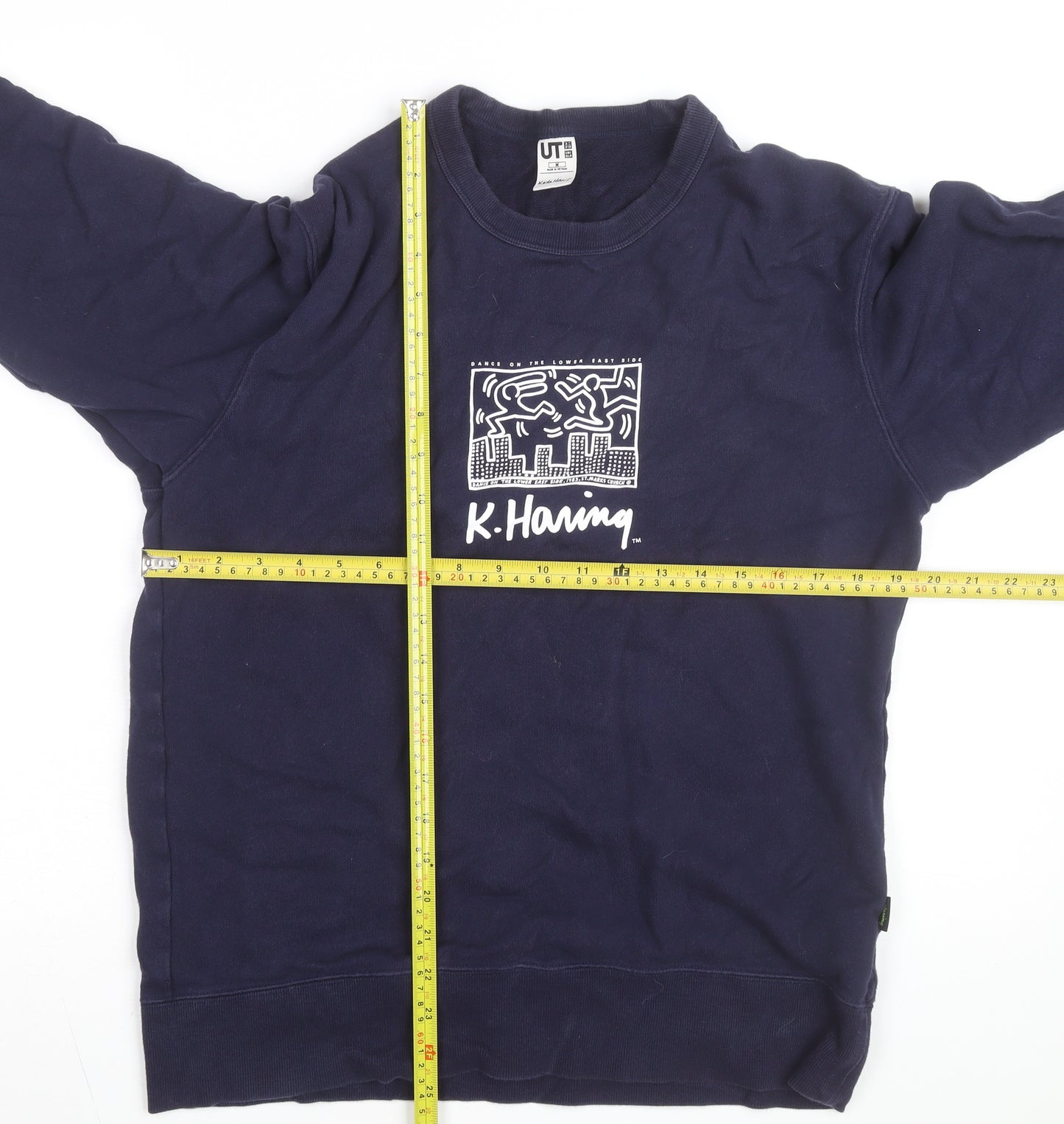 Uniqlo Keith Haring Men Blue Medium Pullover Sweatshirt