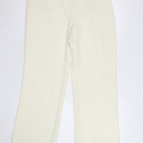 Marks and Spencer Women Ivory Trousers Size 12 Short Wide-Leg