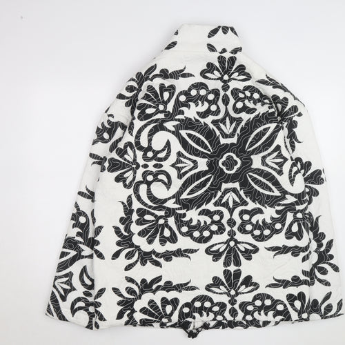 Zara Women's Black White Quilted Floral Jacket Size S