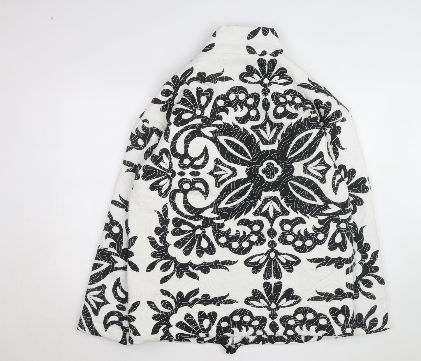 Zara Women's Black White Quilted Floral Jacket Size S