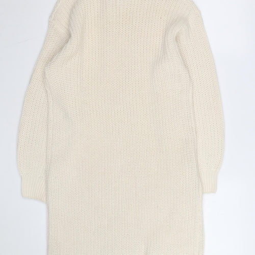 New Look Women Ivory Knit Roll Neck Jumper Dress Size S