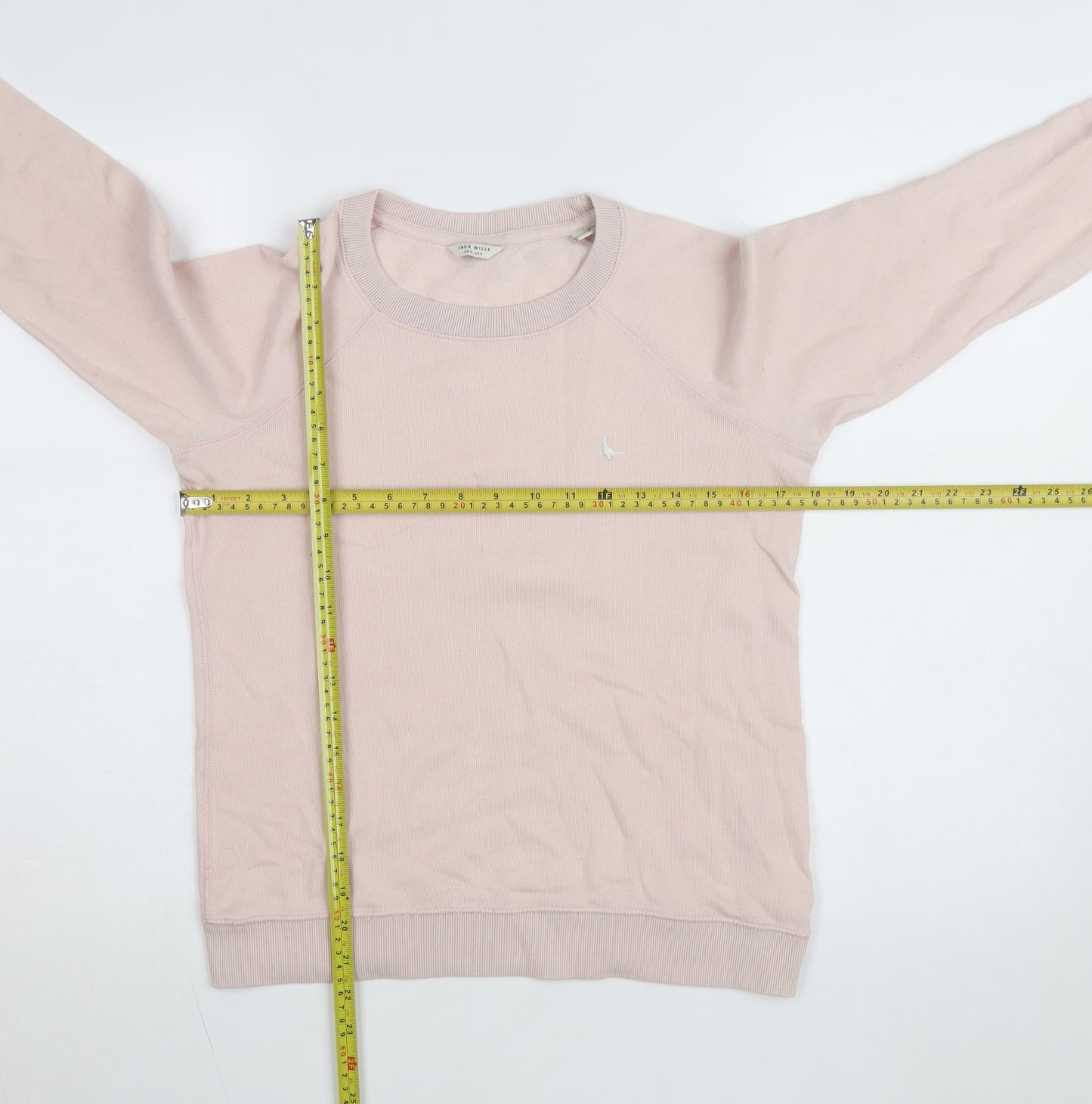 Jack Wills Women Pink Crew Neck Pullover Sweatshirt UK 8 Cotton
