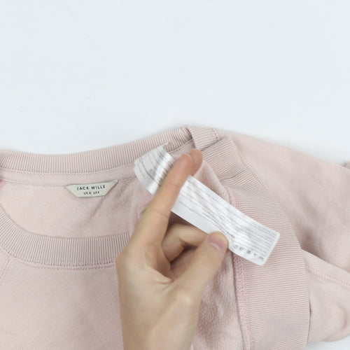 Jack Wills Women Pink Crew Neck Pullover Sweatshirt UK 8 Cotton