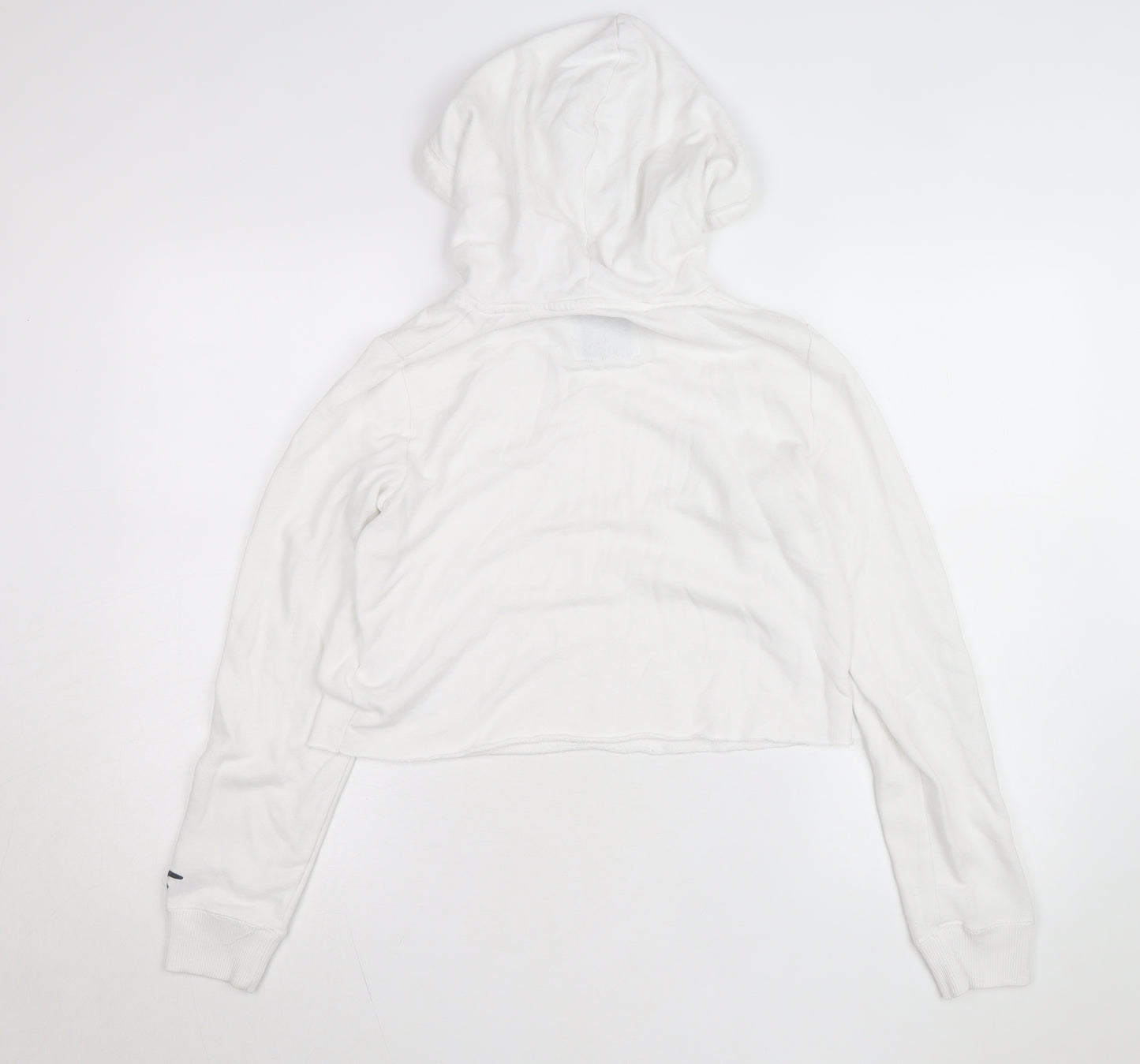 Hollister Women’s White Pullover Hoodie Small Drawstring Cotton Blend