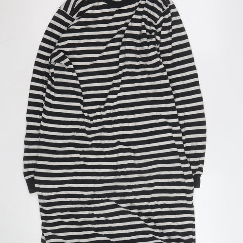 Marks and Spencer Women's Black Striped Long Sleeve T-Shirt M