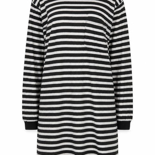 Marks and Spencer Women's Black Striped Long Sleeve T-Shirt M