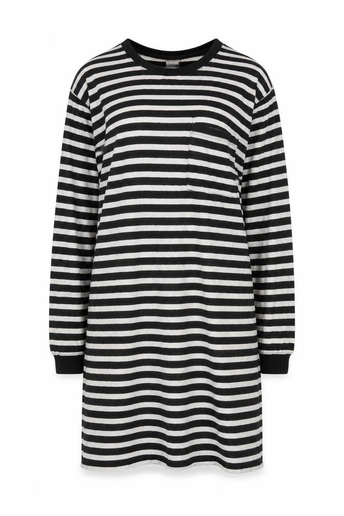Marks and Spencer Women's Black Striped Long Sleeve T-Shirt M