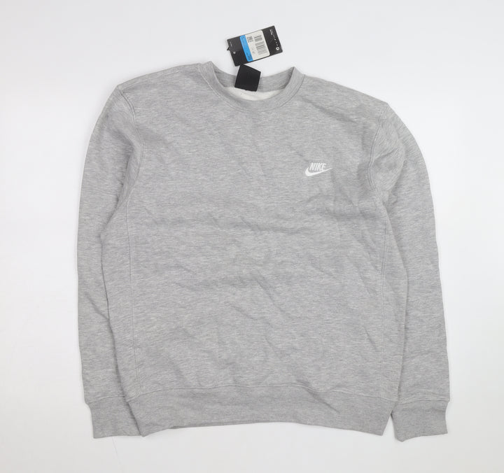 Nike Men's Grey Regular Fit Crew Neck Sweatshirt M