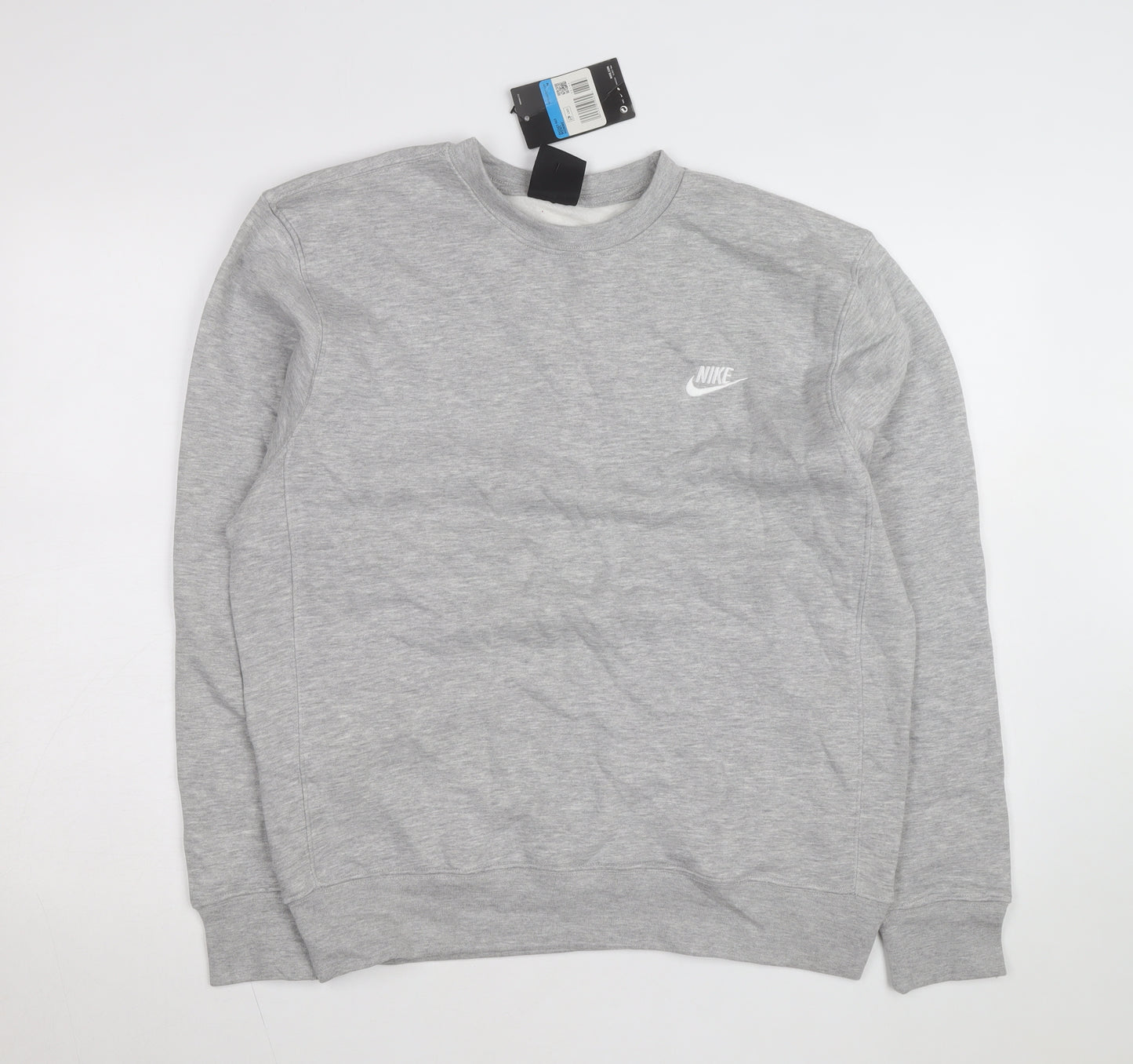 Nike Men's Grey Regular Fit Crew Neck Sweatshirt M