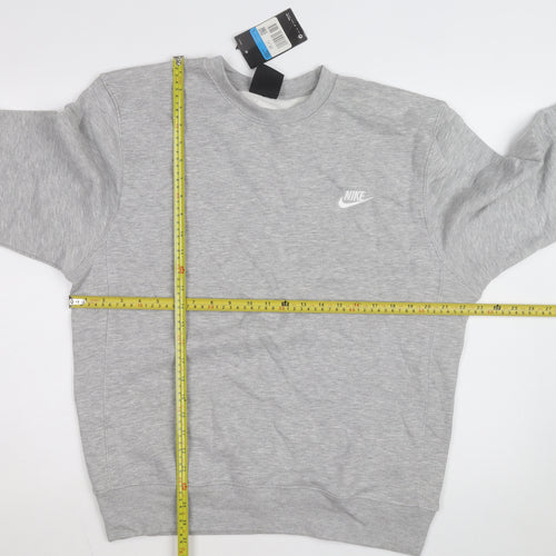Nike Men's Grey Regular Fit Crew Neck Sweatshirt M