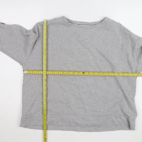 Tommy Hilfiger Women Grey Size M Pullover Sweatshirt with Lace-Up Accents