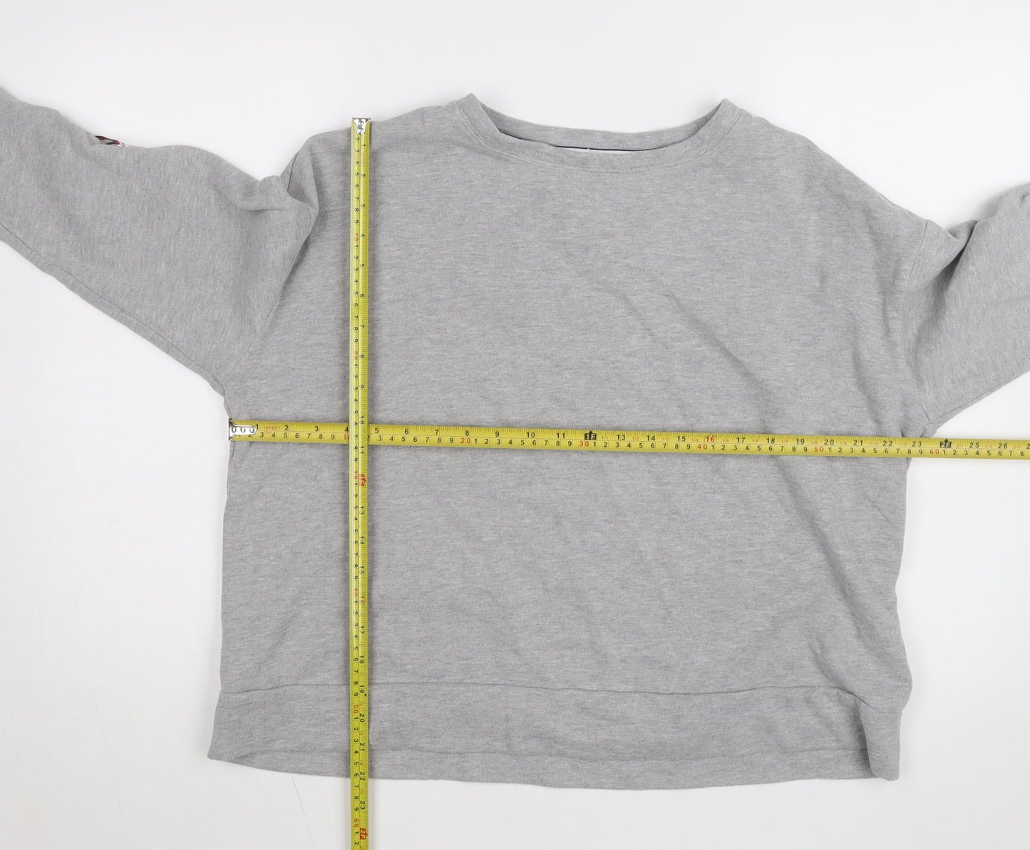 Tommy Hilfiger Women Grey Size M Pullover Sweatshirt with Lace-Up Accents