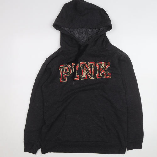 Victoria's Secret PINK Womens Charcoal Pullover Hoodie XS Fleece Lined