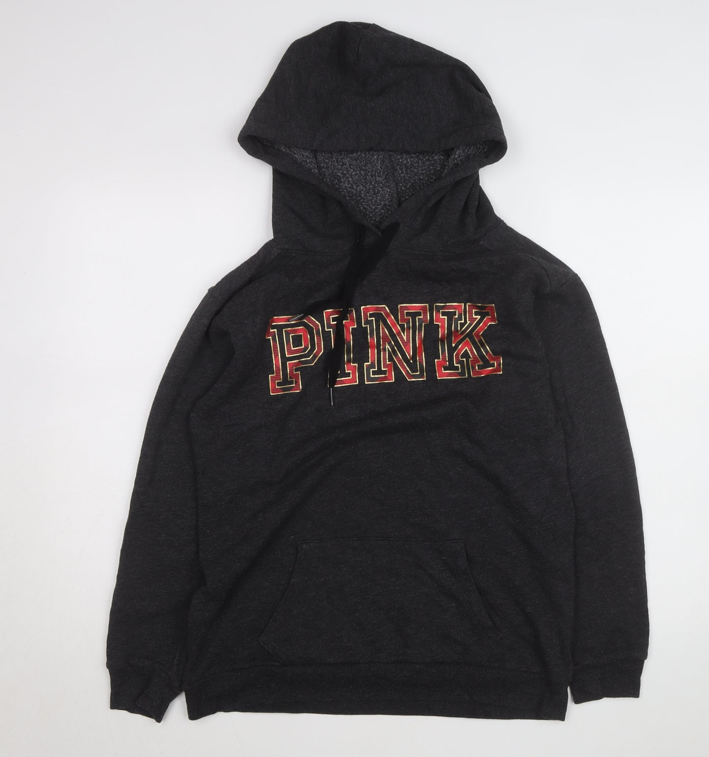 Victoria's Secret PINK Womens Charcoal Pullover Hoodie XS Fleece Lined