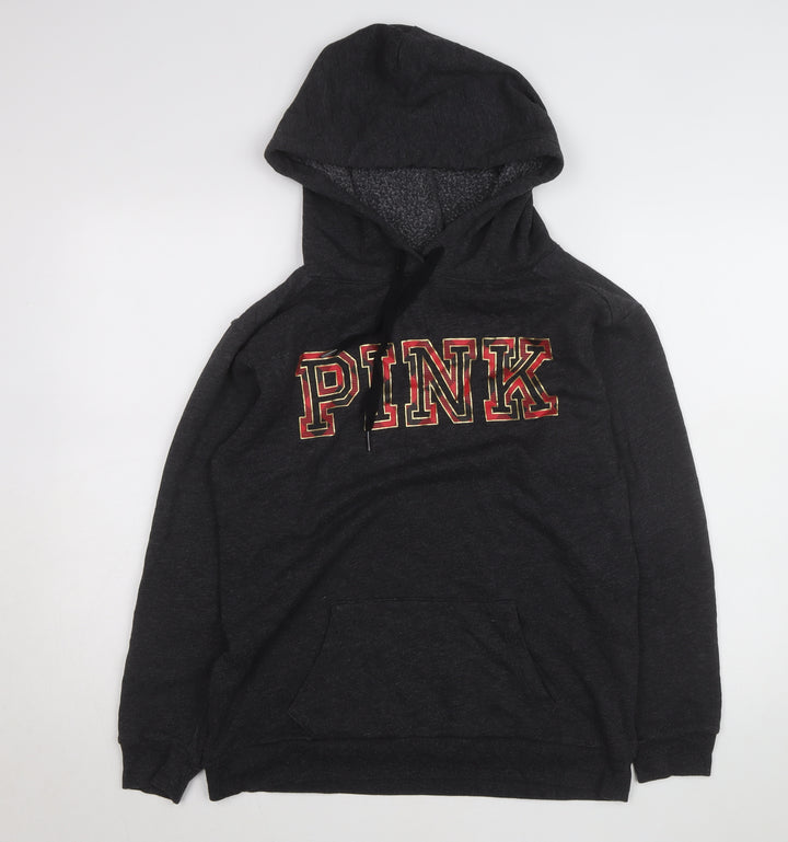Victoria's Secret PINK Womens Charcoal Pullover Hoodie XS Fleece Lined