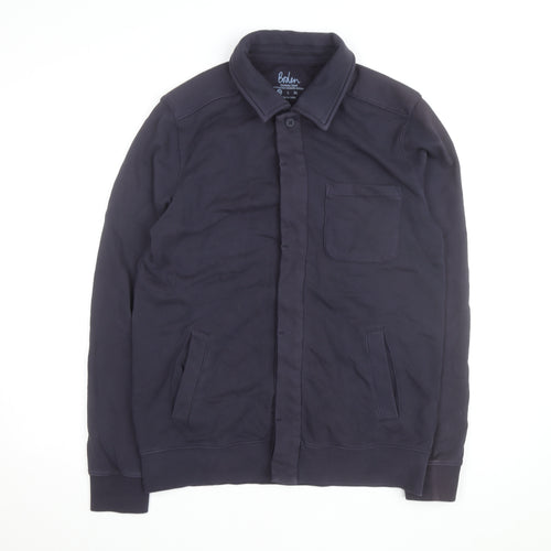 Boden Men’s Blue Cotton Button-Up Overshirt M Regular Fit