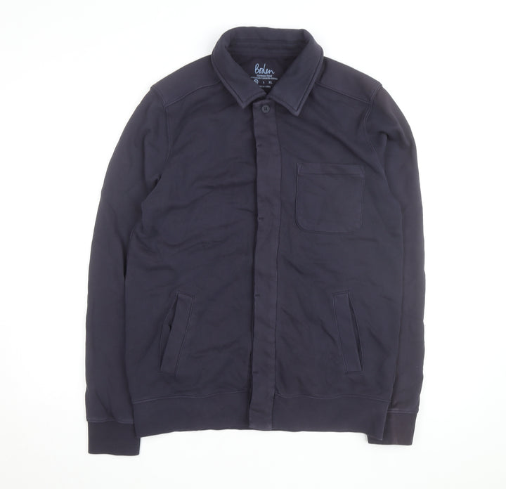 Boden Men’s Blue Cotton Button-Up Overshirt M Regular Fit