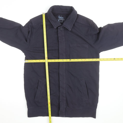 Boden Men’s Blue Cotton Button-Up Overshirt M Regular Fit