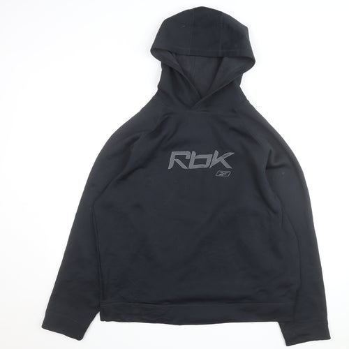 Reebok Men's Black XL Pullover Hoodie Fleece Lined Casual Sweatshirt