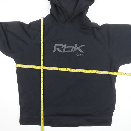 Reebok Men's Black XL Pullover Hoodie Fleece Lined Casual Sweatshirt