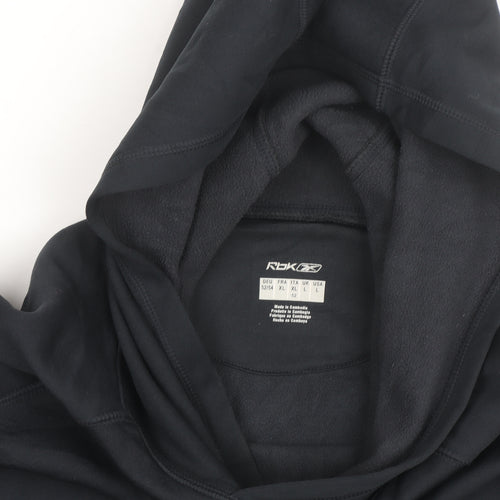 Reebok Men's Black XL Pullover Hoodie Fleece Lined Casual Sweatshirt