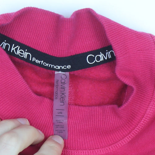 Calvin Klein Performance Women's Pink Crew Neck Pullover Sweatshirt L