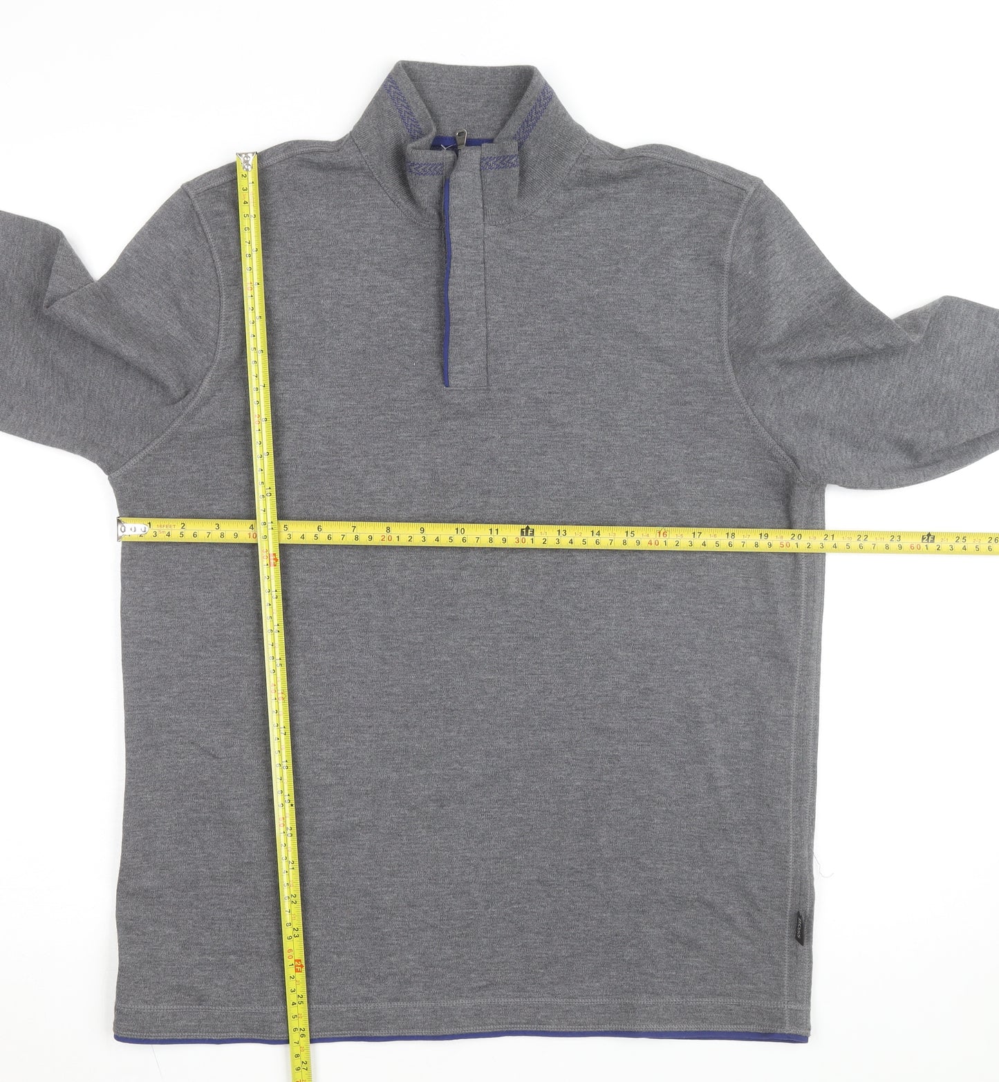 Hugo Boss Men's Grey 1/4 Zip Regular Fit Sweatshirt, Size L