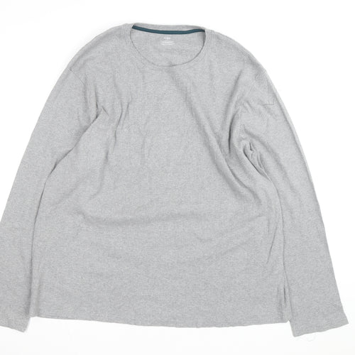 Marks and Spencer Men's Grey 2XL Long Sleeve Pyjama Top