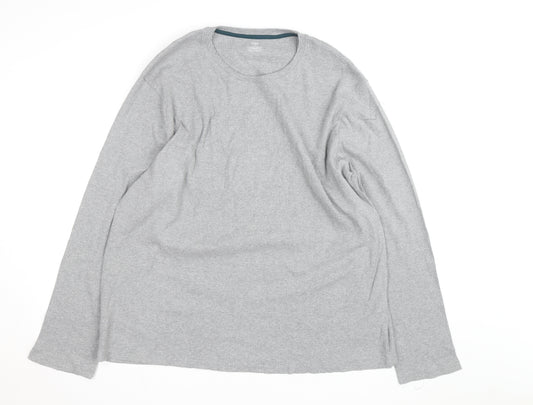 Marks and Spencer Men's Grey 2XL Long Sleeve Pyjama Top