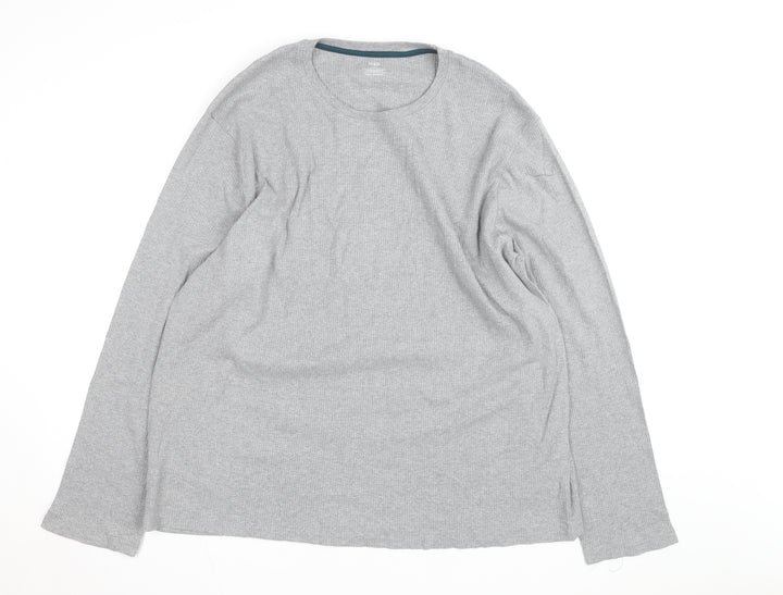 Marks and Spencer Men's Grey 2XL Long Sleeve Pyjama Top