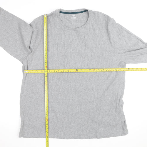 Marks and Spencer Men's Grey 2XL Long Sleeve Pyjama Top