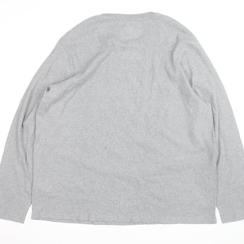 Marks and Spencer Men's Grey 2XL Long Sleeve Pyjama Top