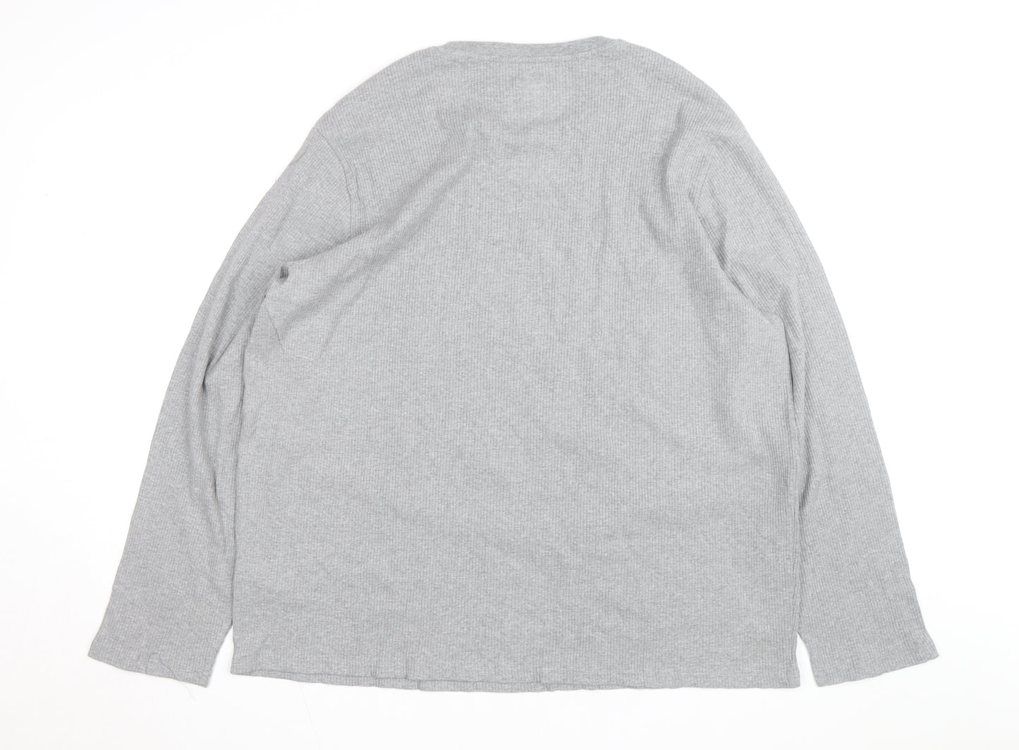 Marks and Spencer Men's Grey 2XL Long Sleeve Pyjama Top