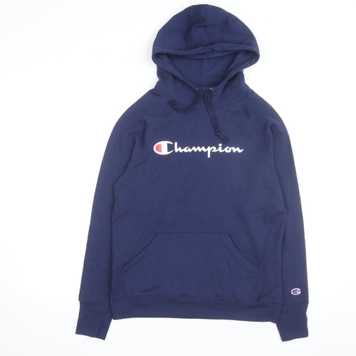 Champion Men's Blue Pullover Hoodie Small Logo Sportswear