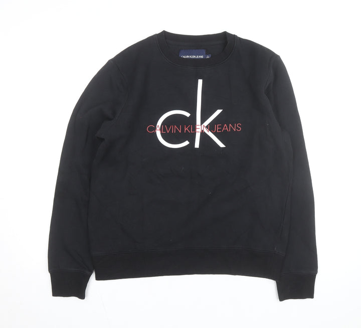 Calvin Klein Jeans Men's Black M Logo Pullover Sweatshirt